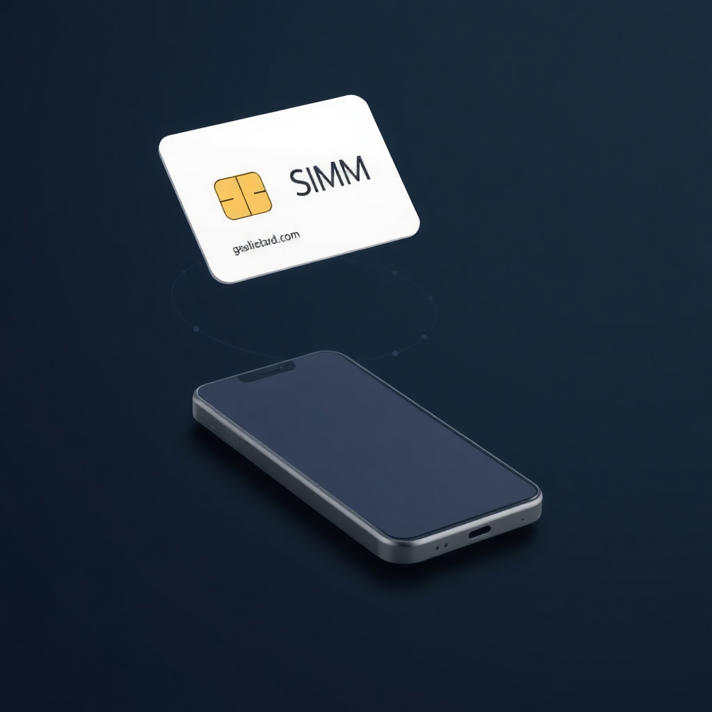 FreeSIM card floating above a smartphone
